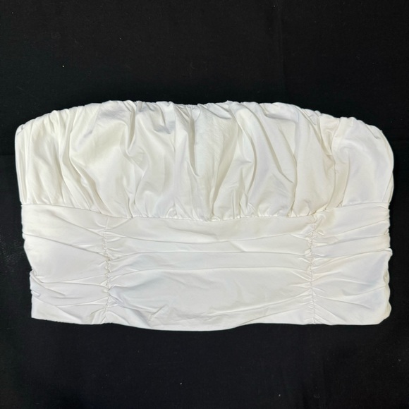 NWT ZARA Women’s Ruched White Tube Top Sz L - Picture 8 of 11